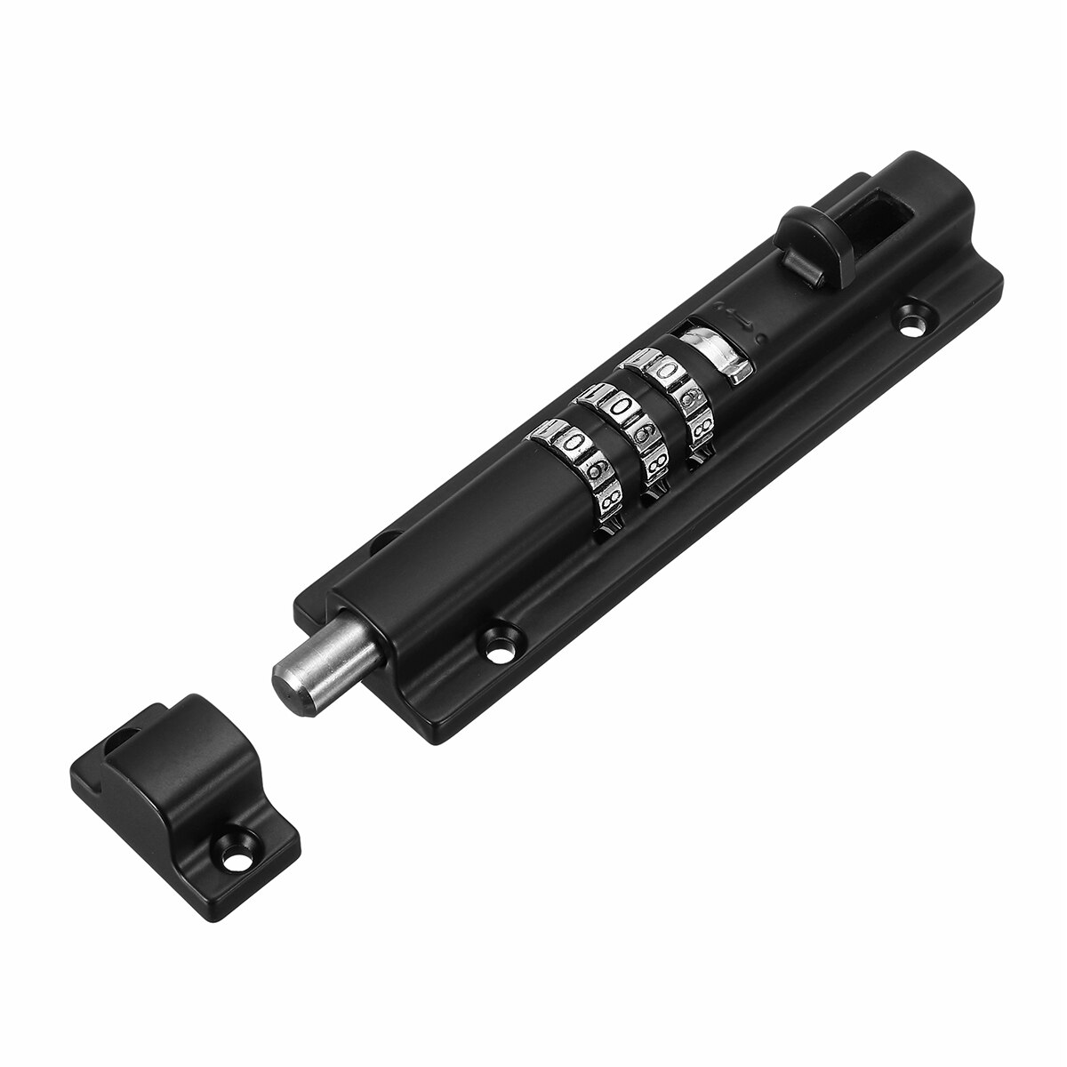 Door Bolt Lock Sliding Combination Code Resettable For Gate Shed Garage Cabinet Safety Black White for Horizontal Vertical: Black