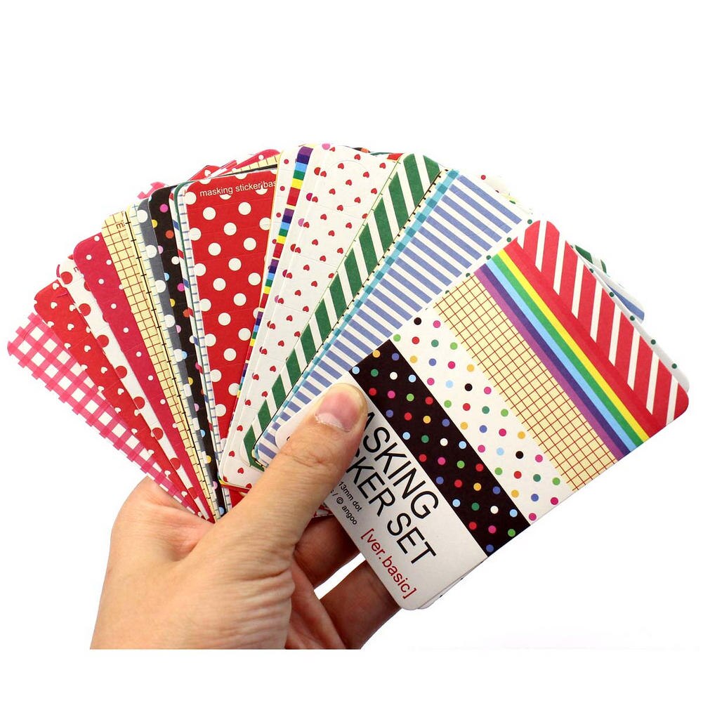 28-30pcs/Lot Scrapbooking Masking Tape Craft Stickers Pack Decorative Labelling DIY Art Adhesives Scrapbook Pastel