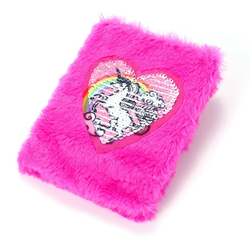 Libretas de peluche de unicornio con dibujos animados para niñas, libreta de bolsillo portátil, cuaderno diario, papelería, 1 Uds.