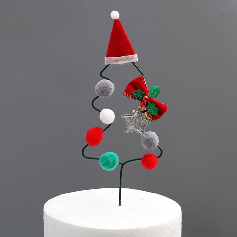 1Set Merry Christmas Letter Cake Topper Santa Claus Snowman Cake Decoration Home