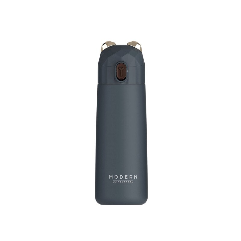 Termo de acero inoxidable de doble pared, bonito termo para café, té, leche, Taza de Viaje, termos, botella de , taza con aislamiento térmico para mujeres: blue