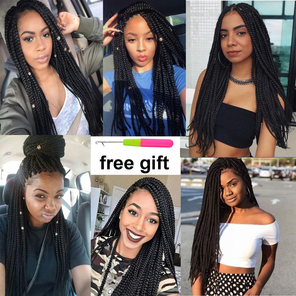 22inch Box Braids 22Strands Senegalese Twist Braids Crochet Hair Extensions Ombre Colors 3S Crochet Braiding Hair