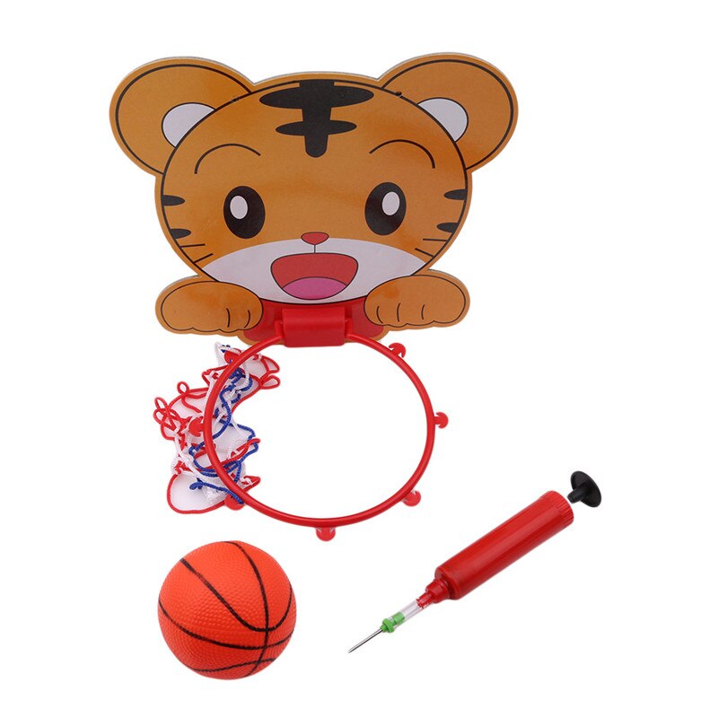 Indoor Adjustable Hanging Basketball Netball Hoop Portable Cute Animal Plastic Mini Basketball Box With Ball Children Kids Game