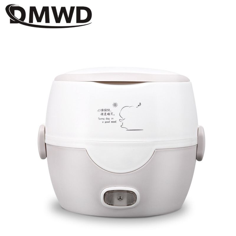 DMWD 1L Multifunctional Mini Electric Cooker Office Heating Lunch Box Personal Food Heater Stewing Soup Pot Rice Cooker 220V