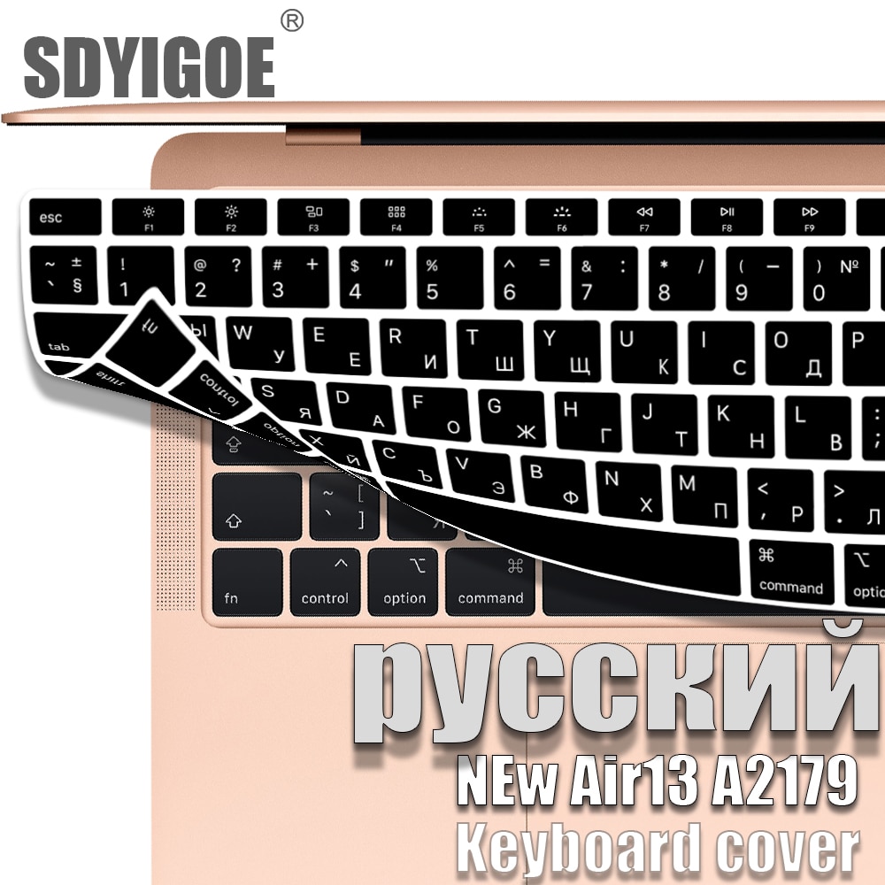 Laptop Cover Voor Macbook Air13 Toetsenbord Gevallen Air13.3 Toetsenbord Cover 13 Inch A2179 Siliconen Toetsenbord Stickers Russische