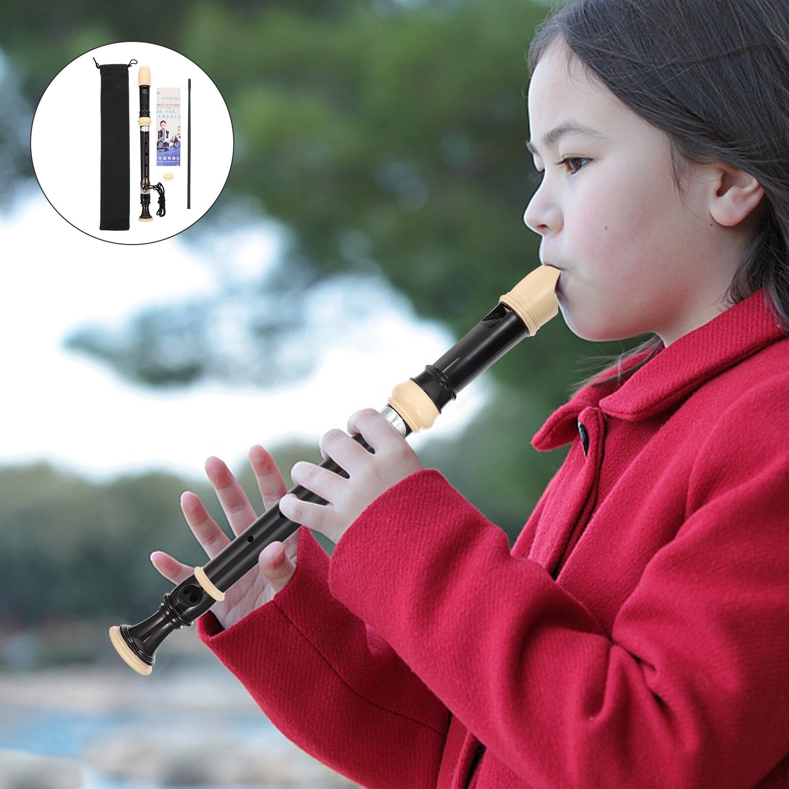 1 Pc Creatieve Kinderen 8-Gat Inleidende Klarinet Instrument Voor Beginners (Zwart): Default Title