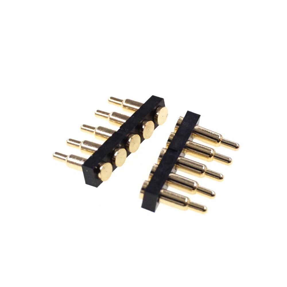 5 pcs SMD DIP Pogo pin connector Pogopin Battery Spring Loaded Contact Test Probe Power Charge Header Pins 2.54 Grid 7.0mm High: 1x5 Pin SMD