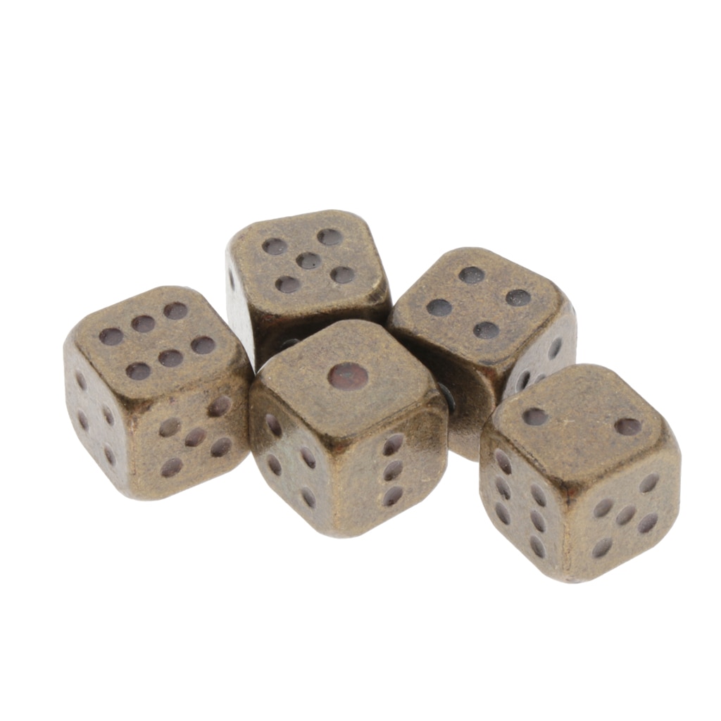 5Pcs 12mm Six Sided Dice D6 Zinc Alloy Multi Sided Dices Roleplaying DND RPG MTG Table Board Game Supplies Mahjong Accessories