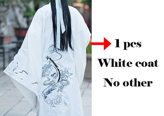 Borduurwerk Dans Kostuums Hanfu Vrouwen Mannen Chinese Festival Outfit Folk Fee Jurk Zangers Rave Prestaties Kleding DC3433: WHITE / 4XL