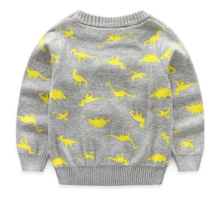 freundlicher Kleidung Herbst Winter Unterwäsche zur Seite fahren Karikatur Dinosaurier Spitzen Baby Jungen Lange Ärmeln Mantel freundlicher Winter zur Seite fahren: grau / 4T