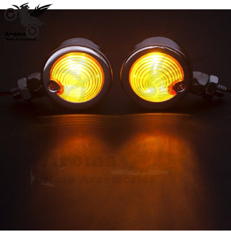 Zwart zilver retro onderdelen motorfiets richtingaanwijzer voor Harley Davidson indicator amber scooter blinker lamp moto flashers