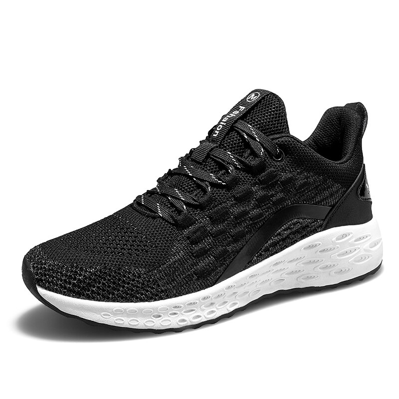 Løbesko kvinde spring mesh sportssko lette gymnastiksko sommer indendørs lejligheder sneakers hvide sko: Sort / 37