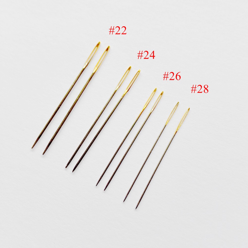 10 stk / parti  #26 #24 #22 # 28 gyldne hale nåle til aida 9ct 11ct 14ct 18ct stof korssting stump broderi