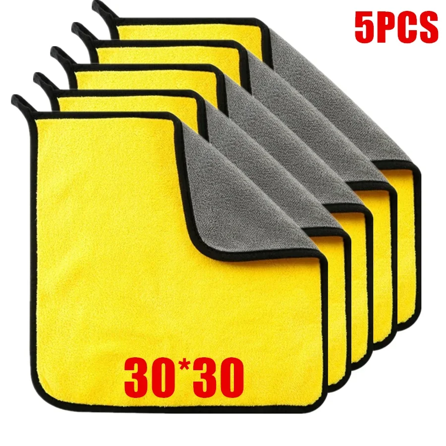 1/2/6 stücke Mikrofaser Reinigung Handtuch Auto Reinigung Tücher Professionelle Detaillierung Auto Trocknen Mikrofaser Handtuch Waschen Handtuch motorrad: Schwarz