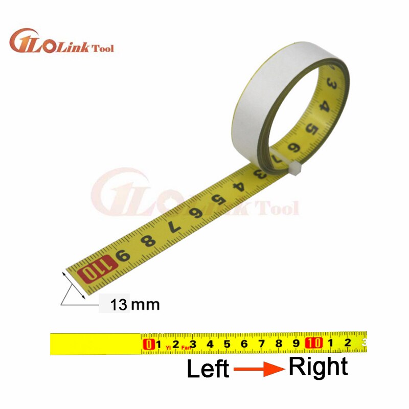 Cinta métrica de inglete de acero, regla de escala autoadhesiva de 0,5 pulgadas, cinta de 1-5M para enrutador Sierra de mesa, herramientas de medición de pista en T: Left to Right / 5 meses