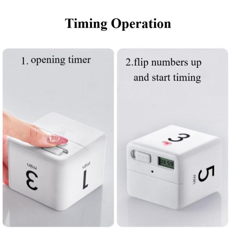 Home Cube Timer Square Cooking Count Up Countdown Alarm Sleep Stopwatch Clock For Time Management Workout Timer Kitchen Cocina