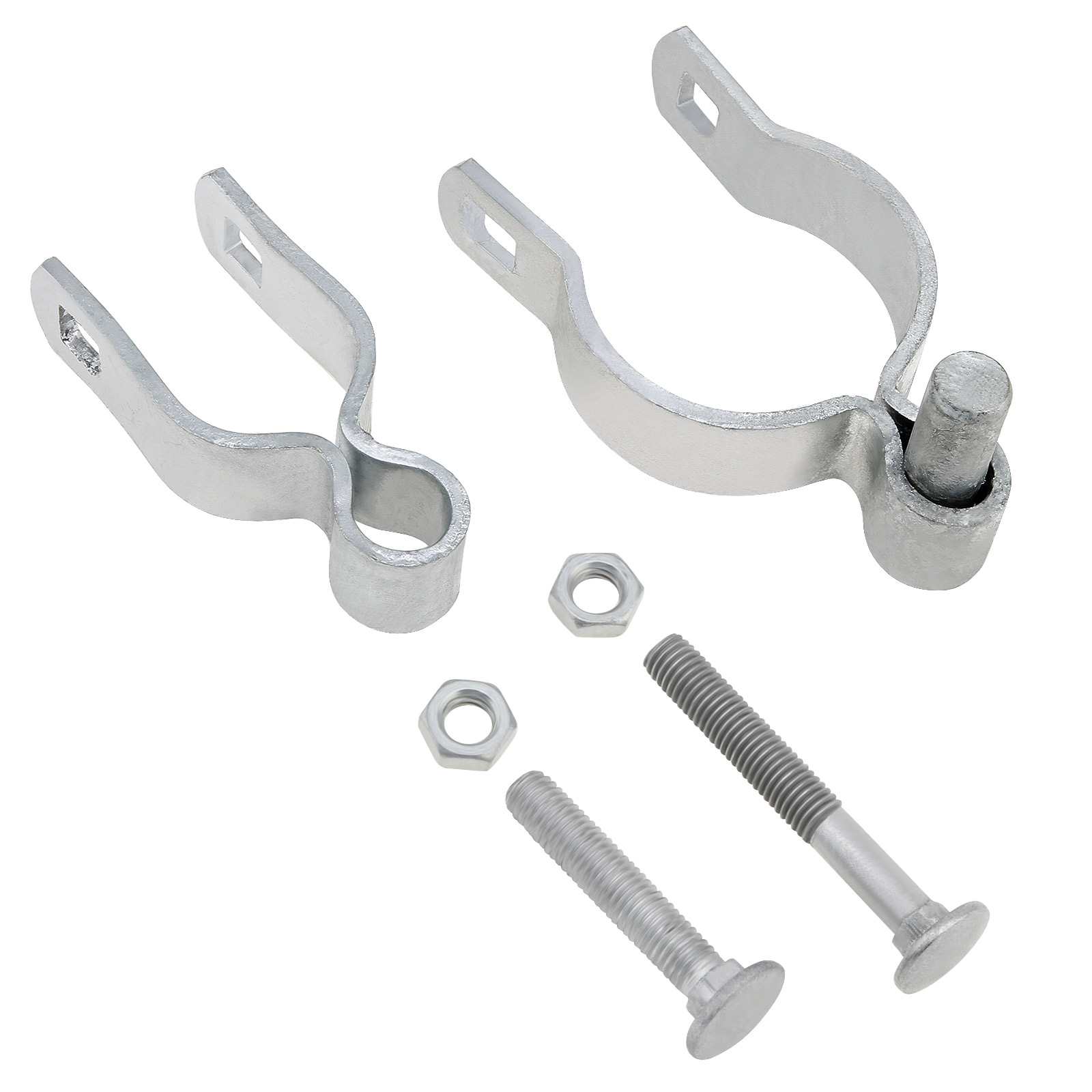 2pcs 1-3/8 x 2-3/8 Chain Link Fence Gate Post Hinge with 1-3/8 Female Hinges 2-3/8 Male Hinges Heavy Duty Gate Hinges