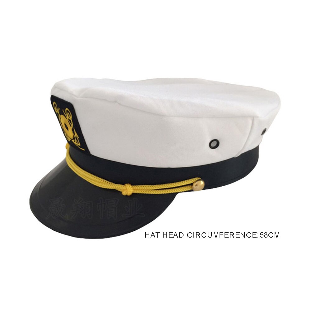 Navy cap flat top white adult adjustable and non-adjustable two polyester materials for comfortable wear