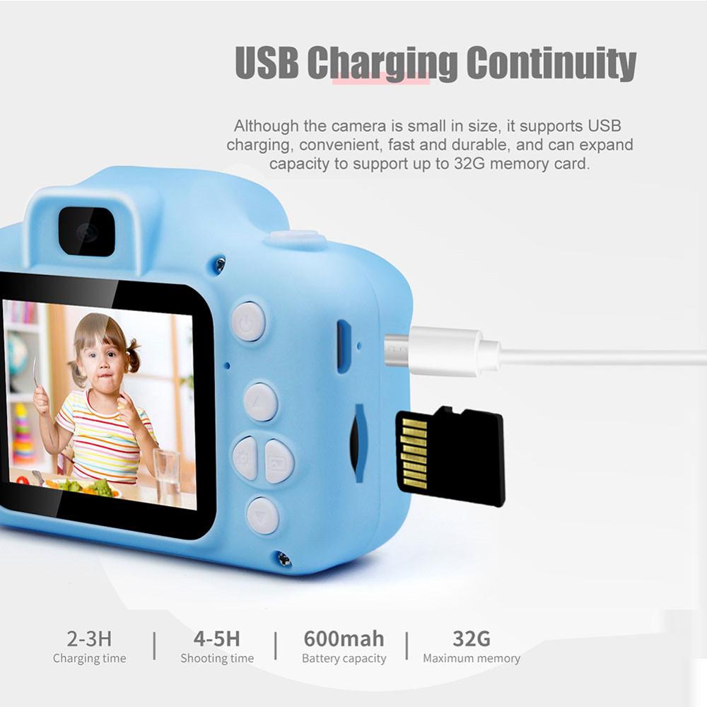 X5 2.0 tommer skærm børnekamera mini digital 20mp foto børnekamera med 600 mah polymer lithium batteri legetøj