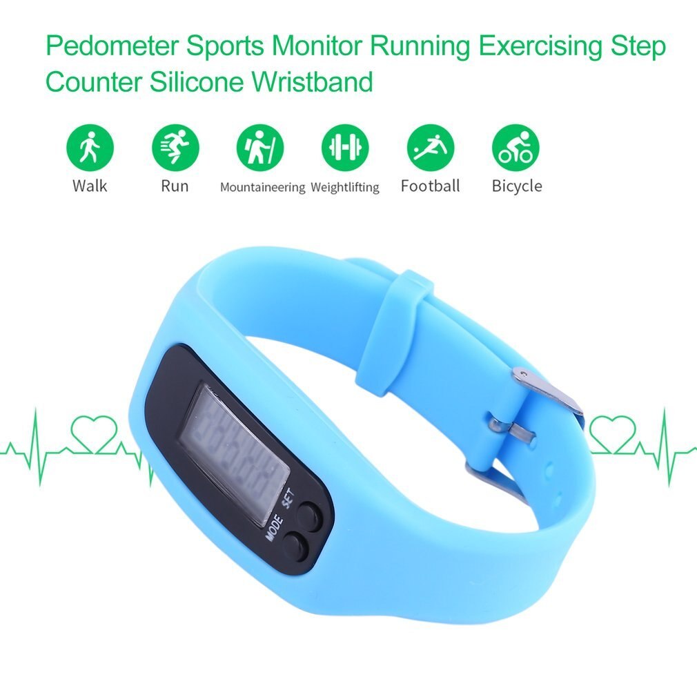 BLOOD PRESSURE Smart Wrist Watch Bracelet Pedometer Sports Monitor Running Exercising Step Counter Fitness Silicone Wristband