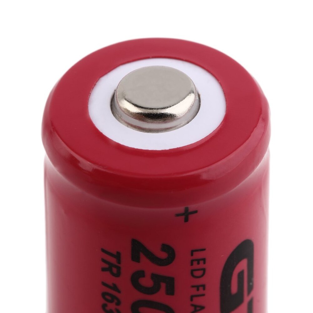 1/2/4/6/8 Pcs 3.4x1.6cm Red 16340 2500mAh Li-ion Lithium Batteries For LED Flashlight Headlamp Toy Mini Fan 3.7V Volt 2500mAh
