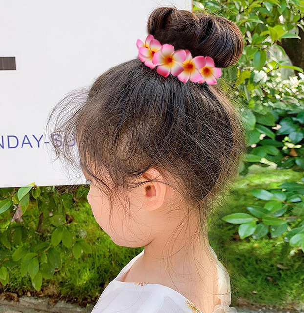 Bandeau de cheveux pour filles, couronne de fleurs PlumBR, bandeau magique pour chignon, frangipanier, guirxiété de cheveux, mariage, 11 couleurs, , 2 pièces: green