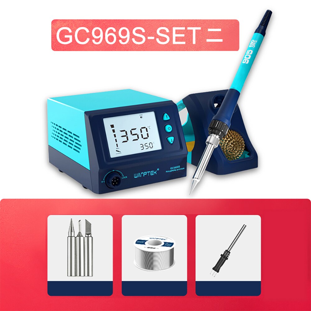 Adjustable LED Digital Soldering Station Rework Station Electric Soldering Iron For Phone PCB IC SMD BGA Welding Repair Wanptek: Package 2 / 110V