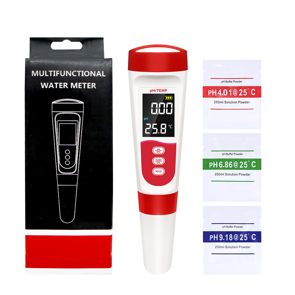Medidor Digital de PH/ORP/H2/TDS, analizador EC de hidrógeno disuelto de pureza, herramienta de medición de temperatura, probador de del agua para piscinas, acuario: 166 PH TEM