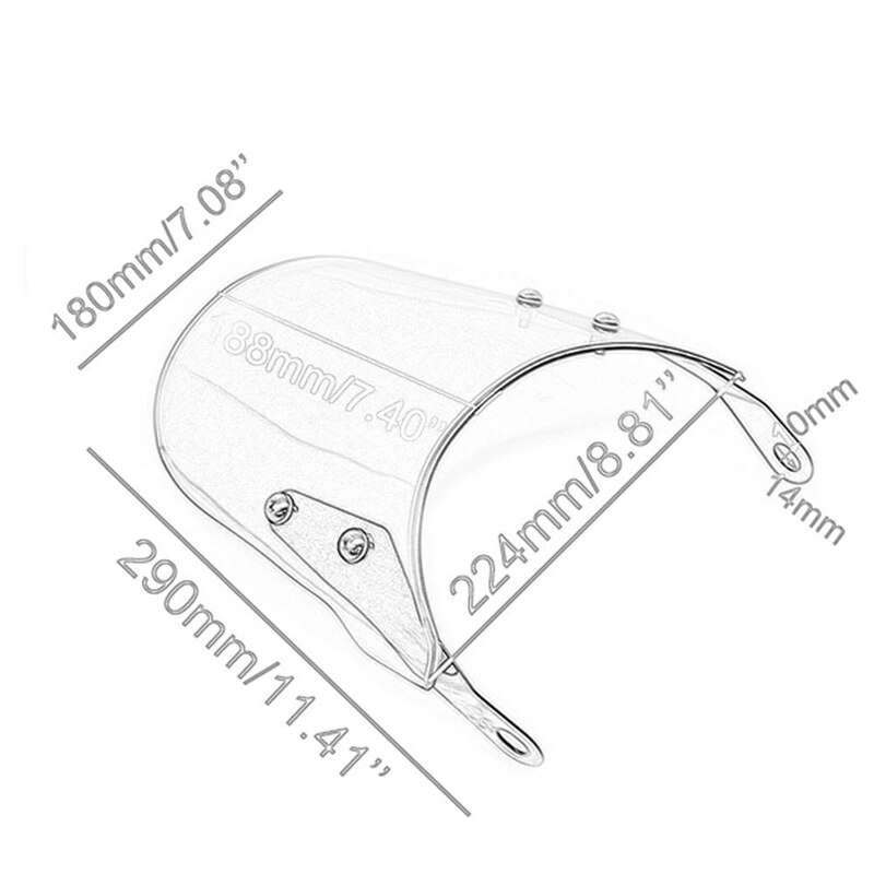 Motorsykkel frontlys fairing frontrute frontrute kompatibel til triumf bonneville 2001-t100 2003-( svart)