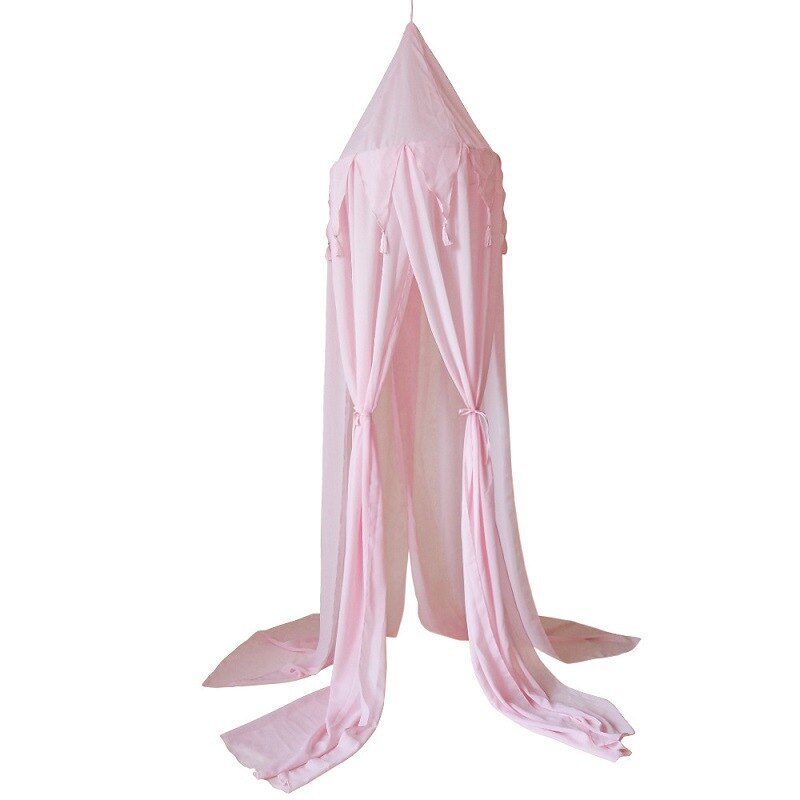 Himmelsenge børne krybbe net nordisk stil chiffon vimpel børnetelt simpelt baby kuppel myggenet legehus boligindretning