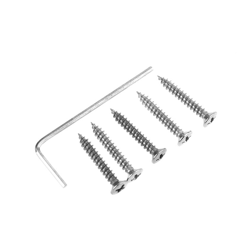 Chrome FIXED HardTail 6 String ELECTRIC GUITAR BRIDGE TAILPIECE & Wrench Metal