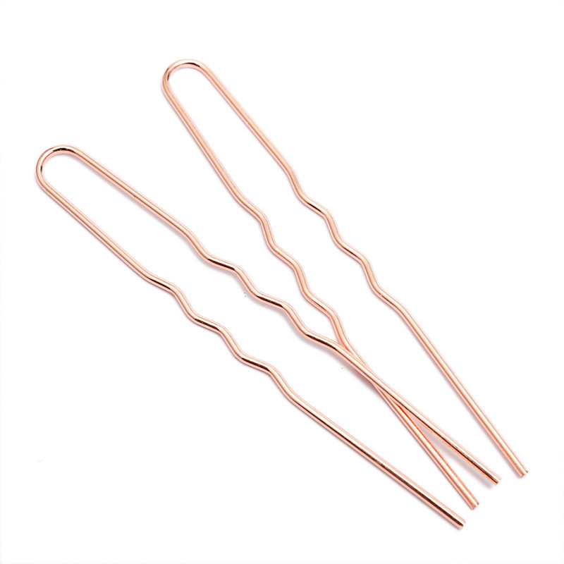 50Pcs Haar Stokken U-vorm Haarspelden Naalden Instellen Accessoires Voor Vrouwen Sieraden Bulk Hoofd Sieraden Maken Diy: Style01-Rose Gold