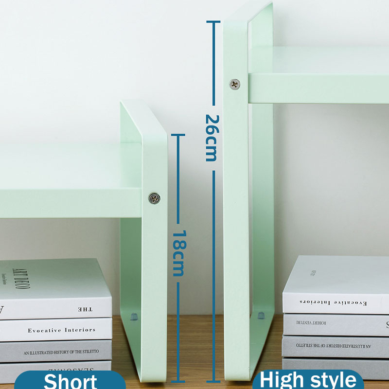 Retractable Simple Bookshelf Office Desktop Storage Rack Table Multi-layer Desk Organize Carbon Steel Small Shelf Storage Box