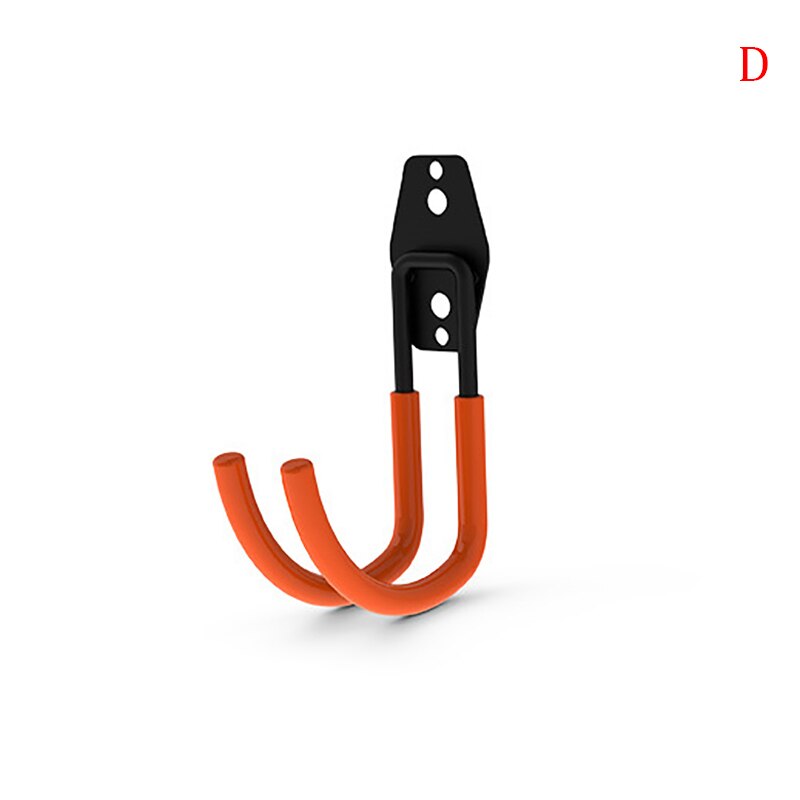 Orange Steel Garage Storage Utility Double Hooks Warehouse Balcony Metal Garden Wall Organizer Hanger 1pc: D