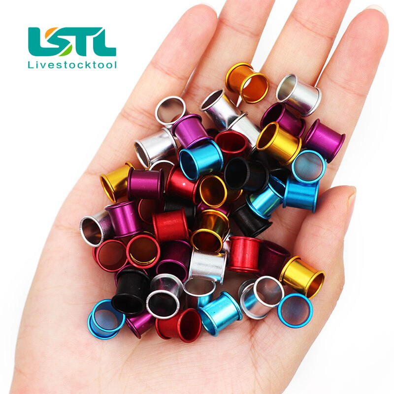 100 pcs Pigeon Bird Aluminum Foot Ring Bird Carriers Identification Inner diameter 8mm Length 10mm Bright Colors BirdFoot rin
