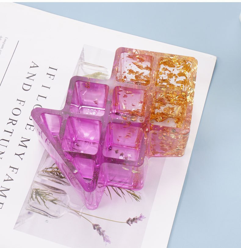 Opbergdoos voor lippenstift, diy harsmal, gedroogde bloemen van siliconen, decoratieve knutselmaterialen van epoxyhars, sieraden en cosmetica.