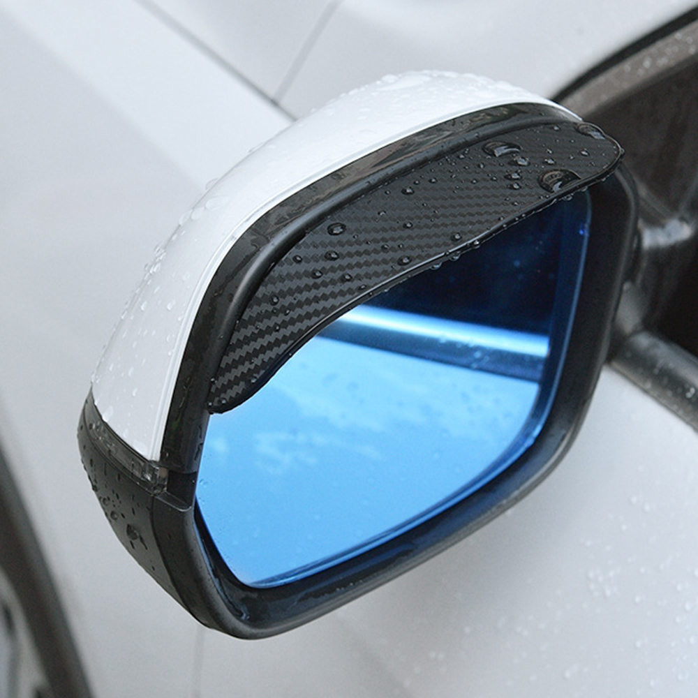 2 Stuks Auto Achteruitkijkspiegel Regen Wenkbrauw Koolstofvezel Auto Regenkap Regenscherm Reflector Regenplank Achteruitkijkspiegel Brow Cover