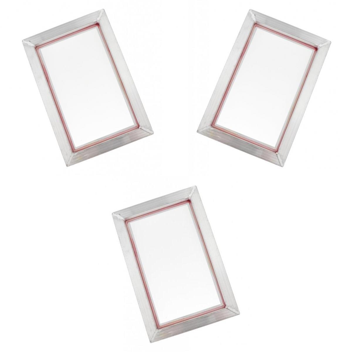 3pcs Screen Print Frame Aluminum Polyester For Printed 20x30cm 77/90/120T