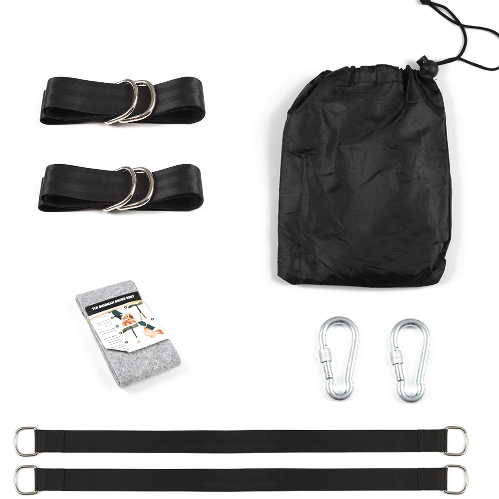 Kit de sangles de balançoire d'arbre, accessoires de camping, noir, 2 m, 2 pièces: Black