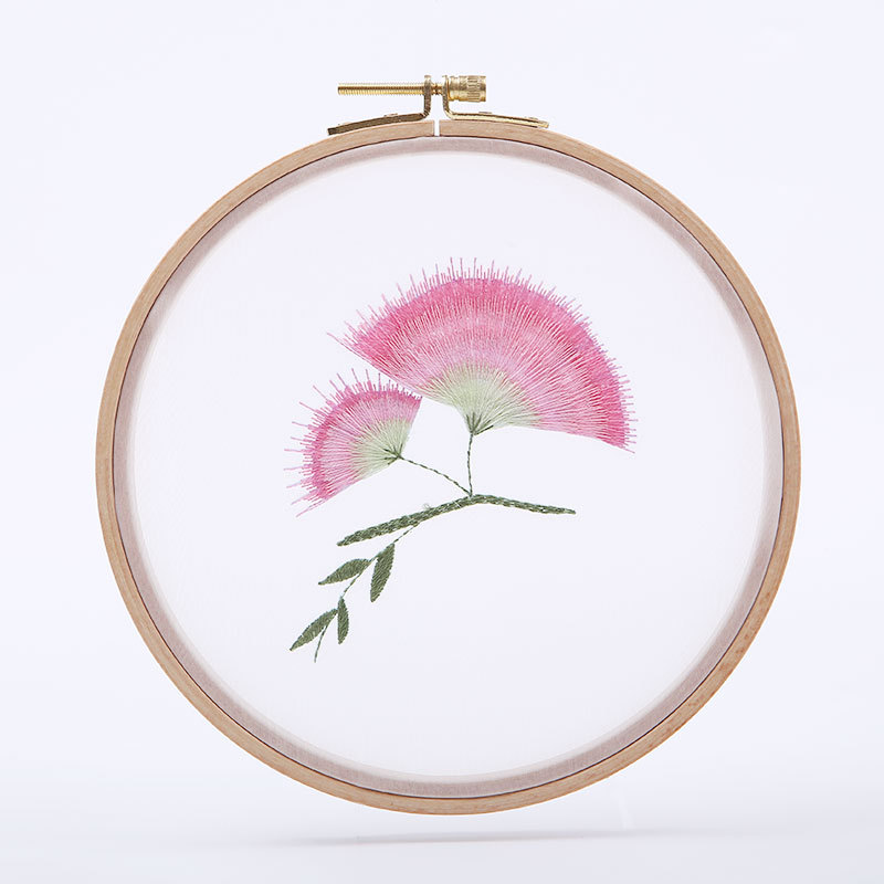 Diy broderi blomst / blad håndarbejde håndarbejde til begyndere korssting kit bånd maleri broderiramme hjem dekoration: 3