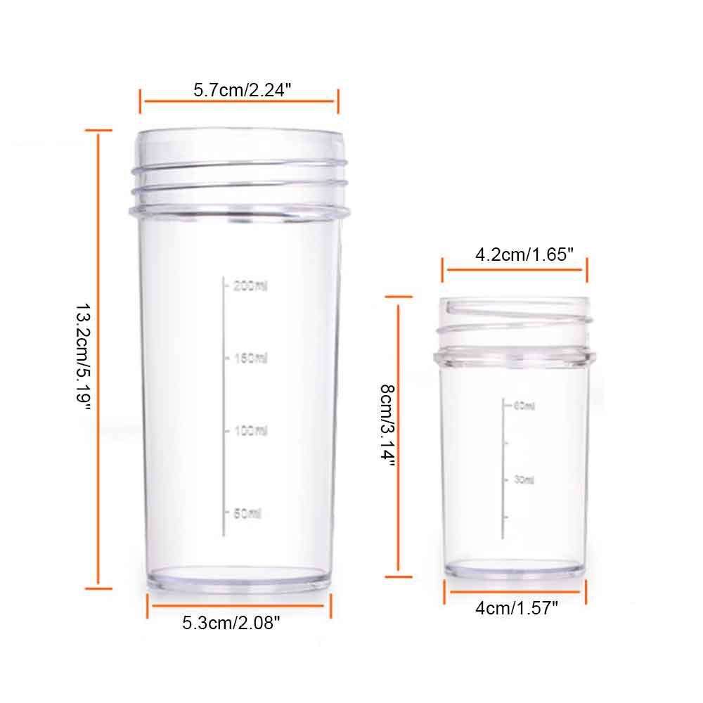 2Pcs/set 200ml+60ml Water Cup with Scale Seal Leak proof Lab Beaker with lid Experiment Jups Safety Transparent Measuring Cups