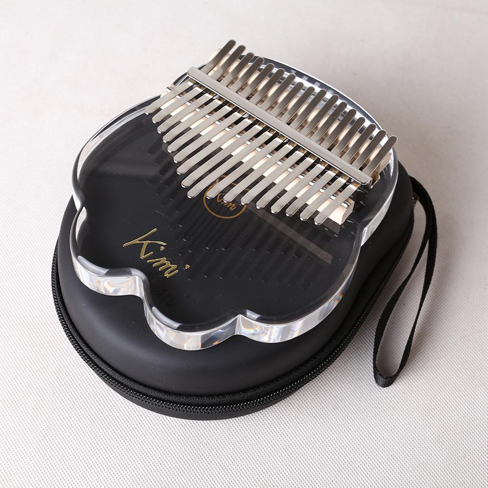 Kimi sød kat klo formet 17 nøgle kalimba akryl tommelfinger klaver gennemsigtig tasteinstrument med tuner hammer gig bag
