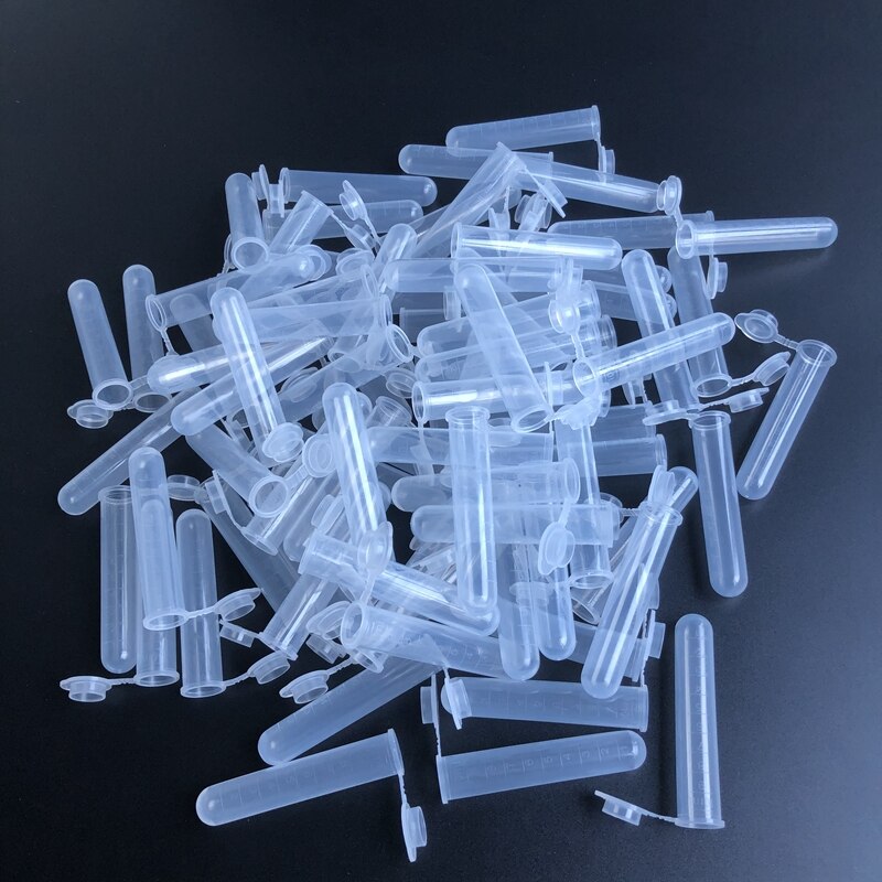 200pcs 10ml Plastic round bottom centrifuge tube with scale, Lab Sample culture tube with joint cover