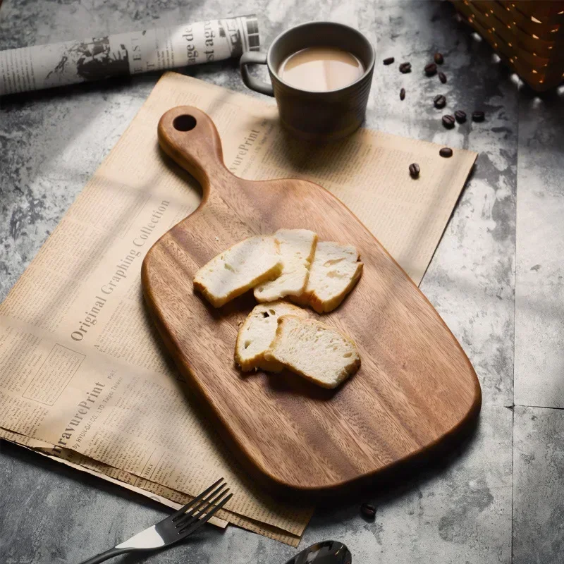Planche à découper en bois de noyer noir, planche à découper pour Pizza et Sushi de Style occidental, plateau à Steak de fromage, plateau à pain en bois pour fruits