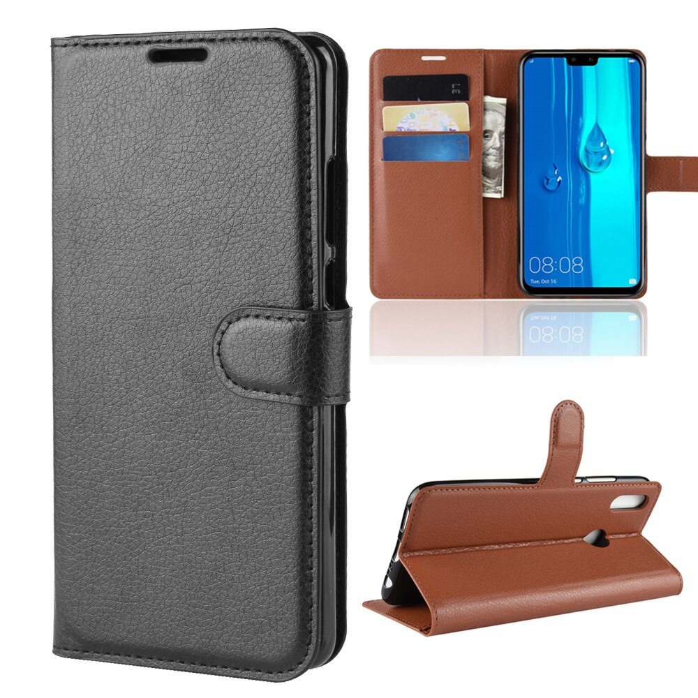 Wallet Case Kaarthouder Telefoon Gevallen Voor Huawei Y9 6.5-Inch Pu Lederen Beschermhoes Beschermende Holster