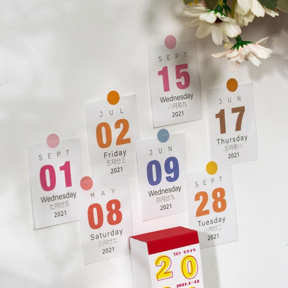 365 Dagen Mini Jaarlijkse Kalender Eenvoudige Retro Kleine Kalender Collage Decoratie Materiaal Journal Stickers Schoolbenodigdheden