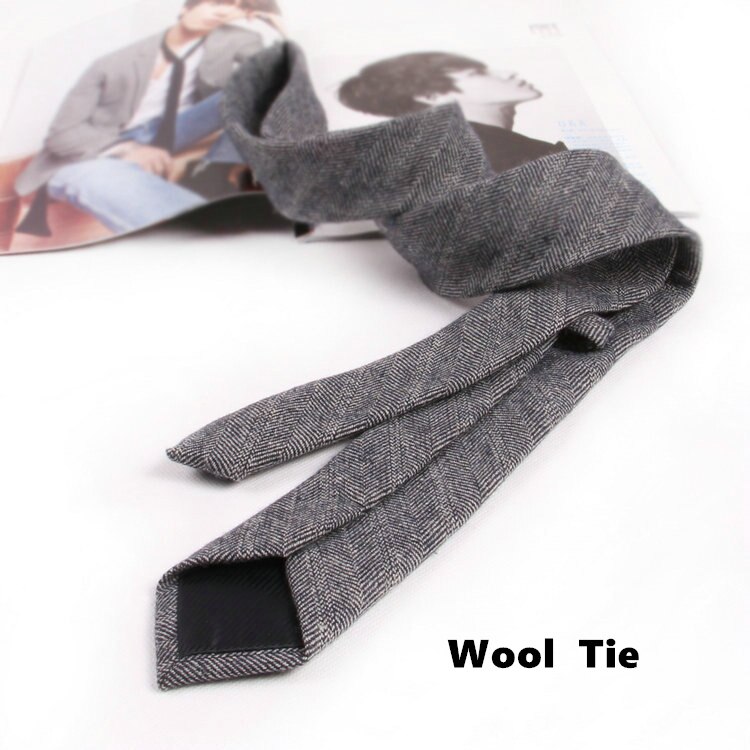 Corbata estrecha de lana de para el trabajo masculino, corbata informal para el novio de la boda, corbatas de 6CM, corbata Formal, corbatas para el novio, para hombres