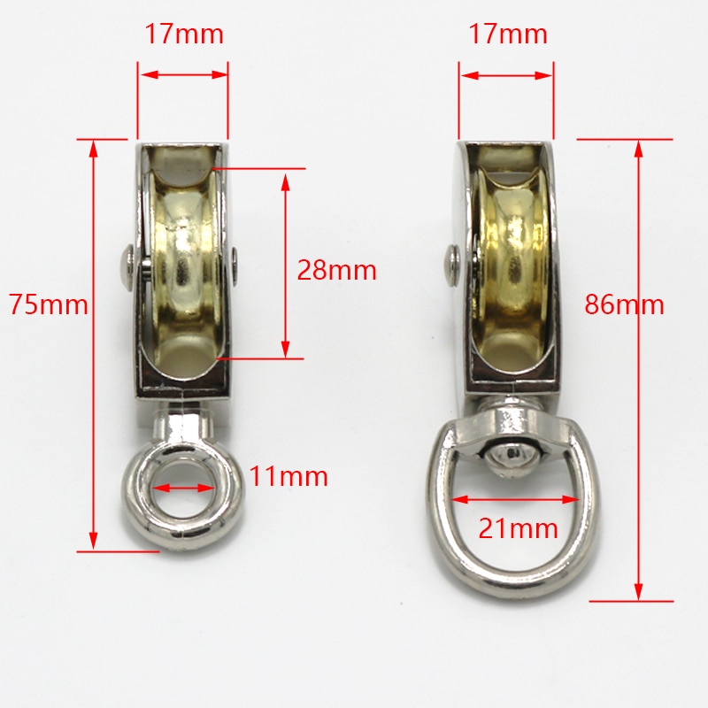 36/48/52/58/75/86mm løftereb rulle remskive hjul klatring mini remskiver metalskive zink legering katrol wiel