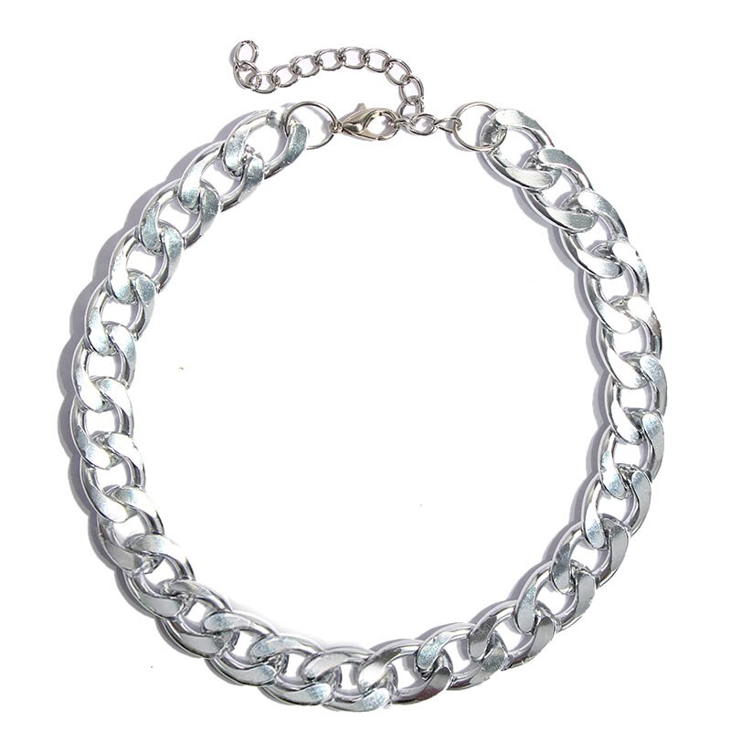 NUR FÜHLEN Neue Übertrieben Silber Dicke Schlüsselbein Kette Choker Halsketten Für Frauen Männer Party Aussage Halskette Punk Stil Schmuck: Default Title