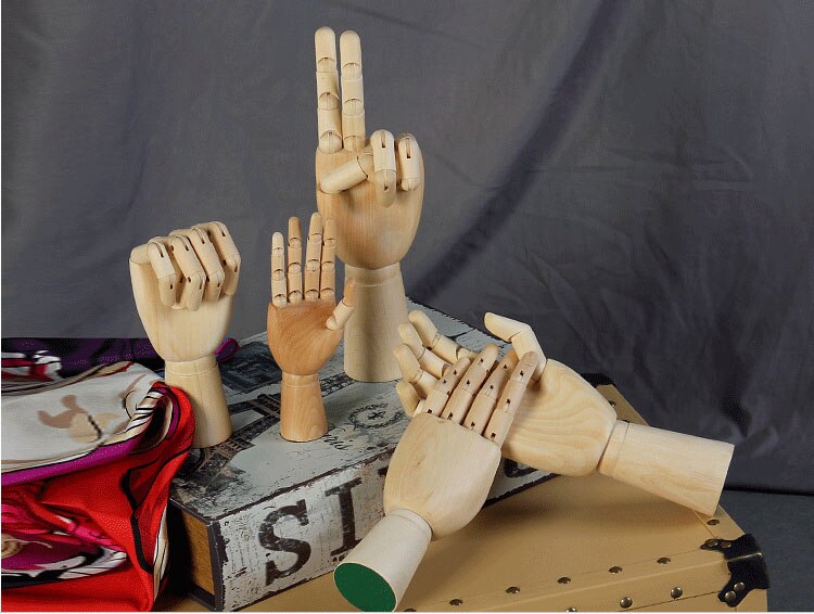 Style Wooden Hand Mannequin Hand Model Wood Hand On